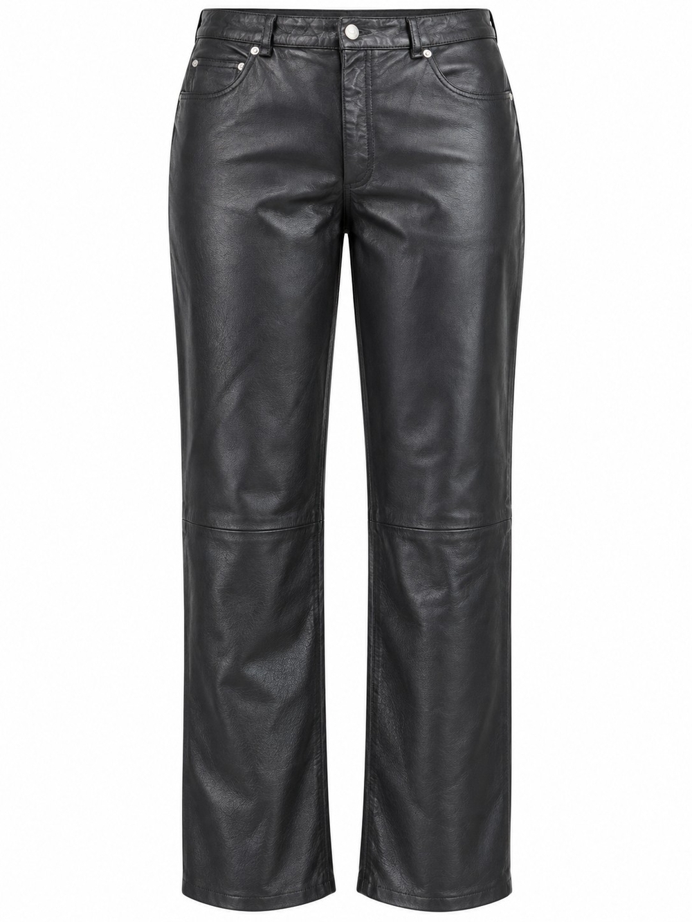 NEWPORT NEWS | Easy Style Black Genuine Leather Straight Leg Pants Y2K | 12